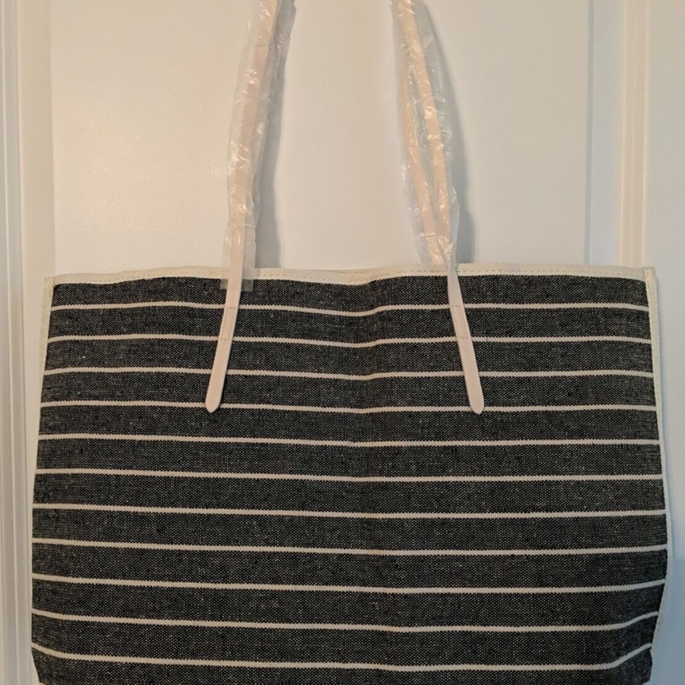 NWOT Lancome Striped Large Tote Bag - Black and Cream